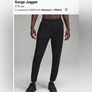 Lululemon Surge Jogger
Color Black 
Size M
New
